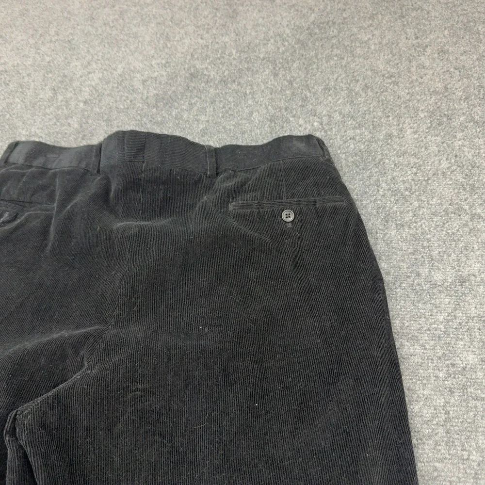 Blue Pronto Uomo Pants Mens 36x34 Black Cotton Corduroy Pleated Cuffed Classic